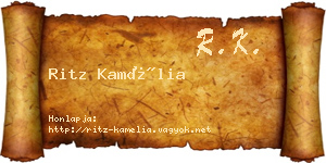 Ritz Kamélia névjegykártya